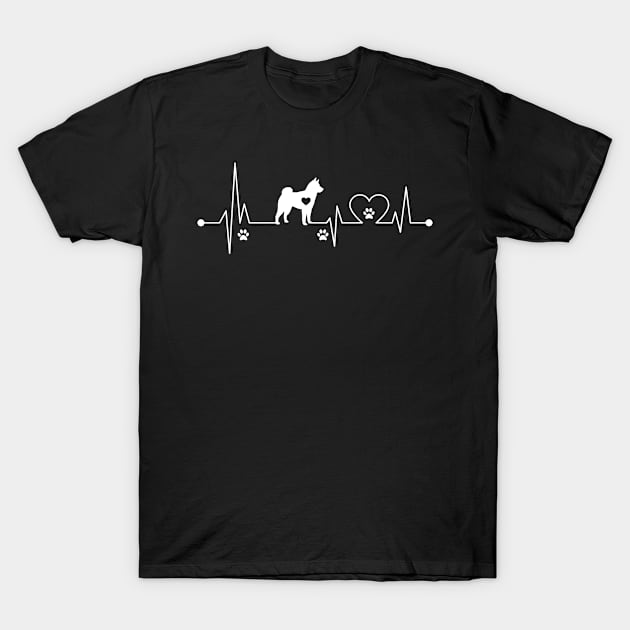 Heart Beat Dog Shibainu T-Shirt by ikhanhmai